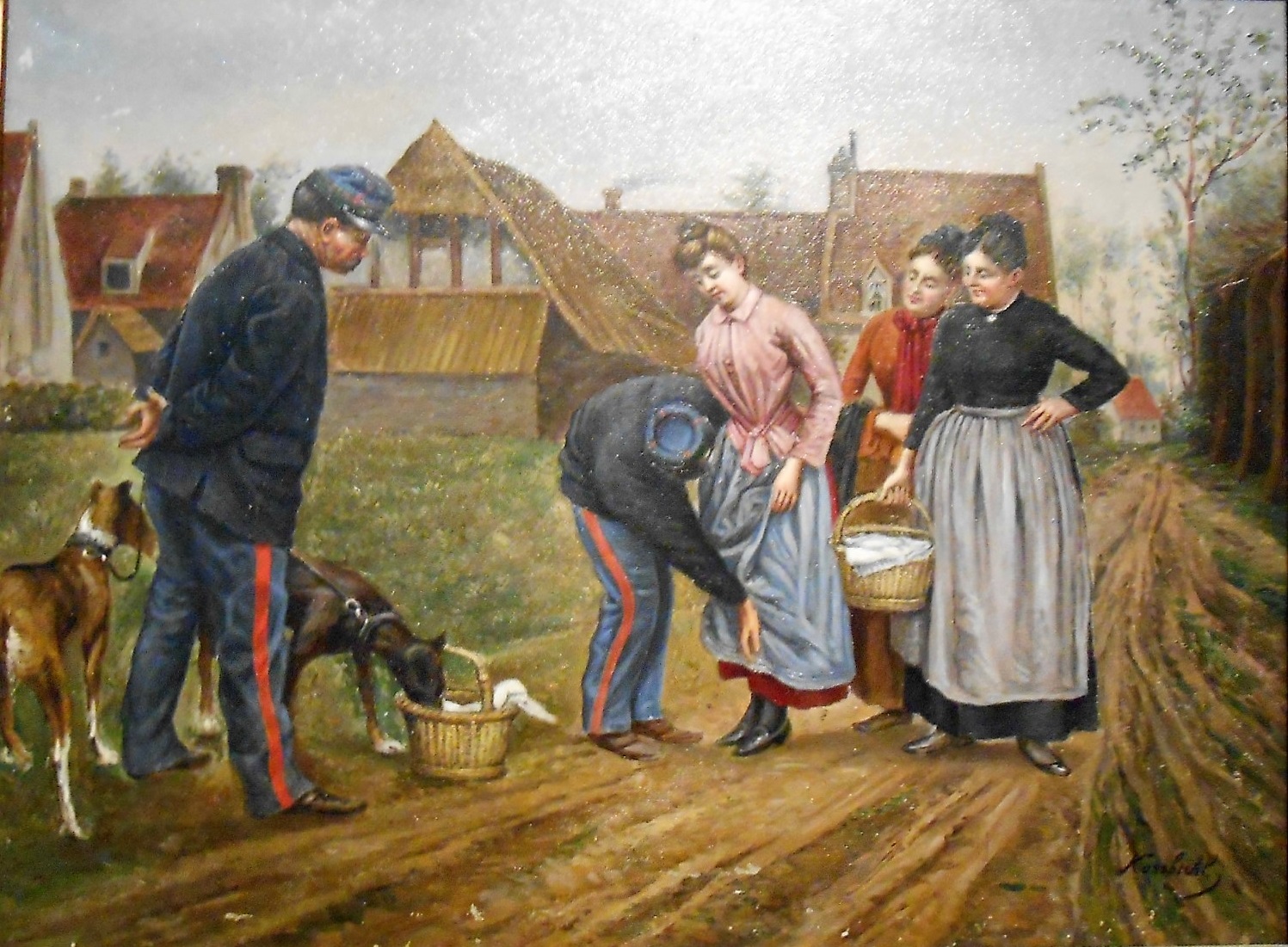 Fouille des pacotilleuses (peinture).
